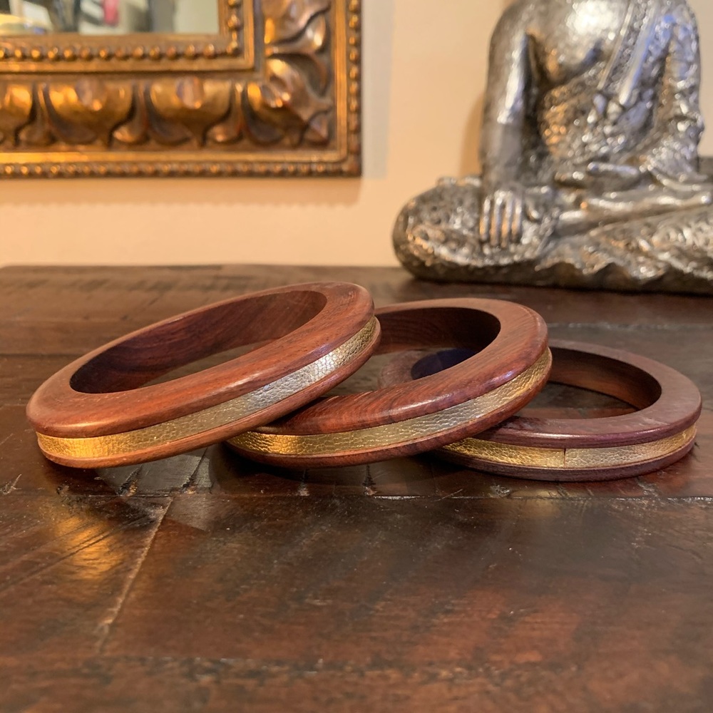 Bebe Wood Bangle Bracelets (set of 3)